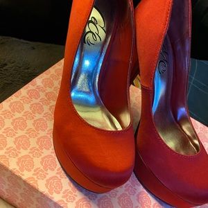 Red Satin high heels!